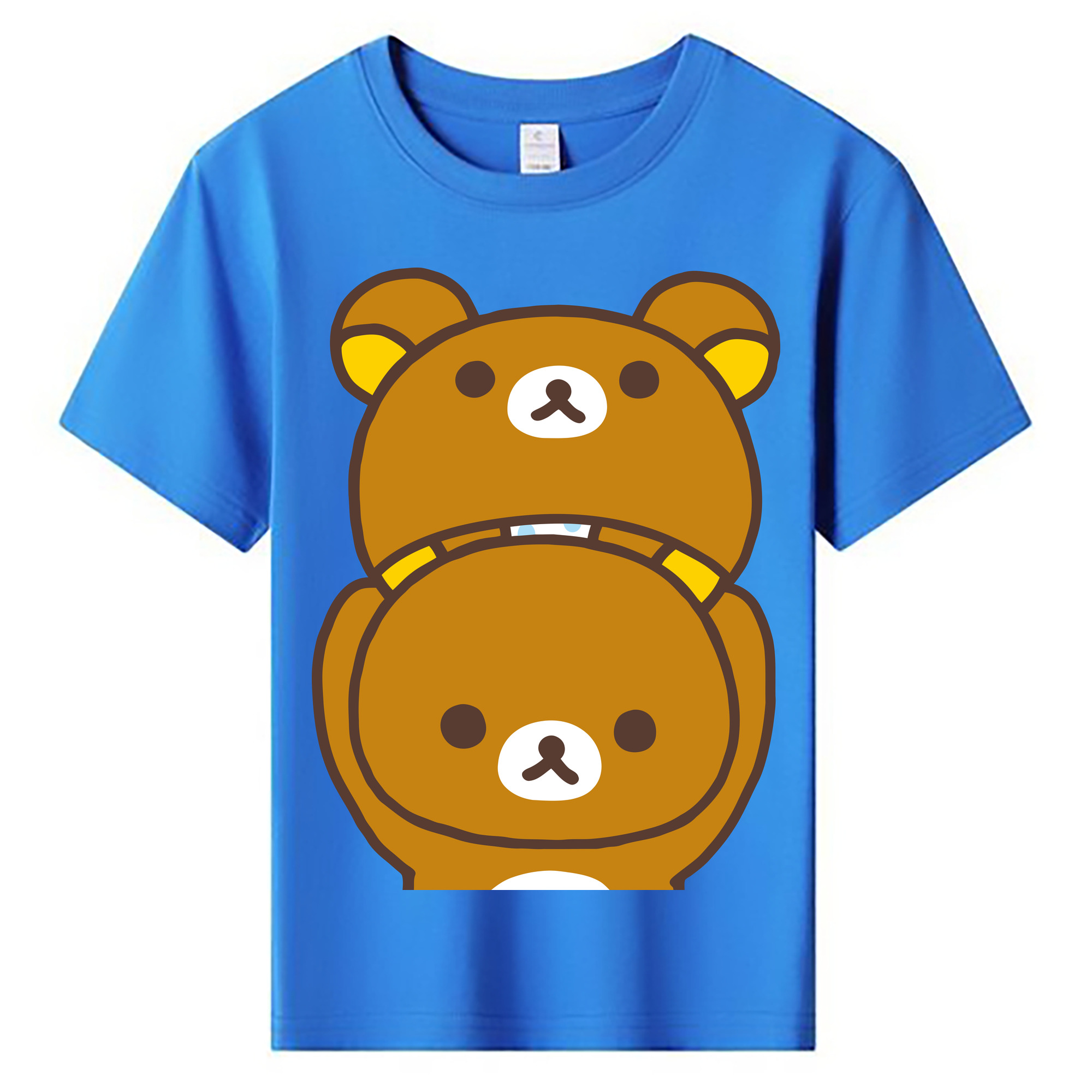 （画像用） リラックマ リラックマ キイロイトリ Rilakkuma Korilakkuma Kiiroitori 綿100％キッズTシャツ（フロントプリント）